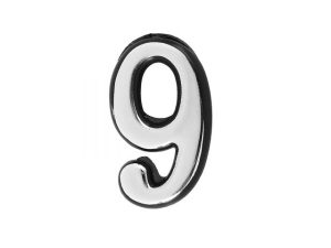 Цифра дверная АЛЛЮР БОЛЬШАЯ пластик «9» хром