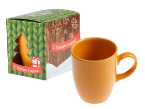 Кружка керамическая, 300 мл, серия Бодрум, янтарная, в упак., PERFECTO LINEA