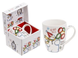 Кружка керамическая, в кор.,360 мл, С НОВЫМ ГОДОМ!, снеговик-2, PERFECTO LINEA