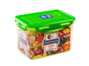 Контейнер пласт.прямоуг. 2,2л прозр. дно/цв.крышка, Good&Good
