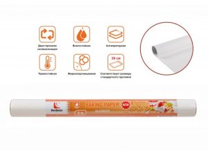 Бумага для выпечки пергаментная, силиконизированная, 5м, ширина 39 см, PERFECTO LINEA
