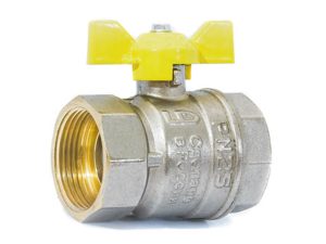 Кран шаровый 1/2″ вн.-вн. бабочка (ГАЗ) PN40, LD