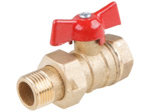Кран шаровый 1/2″ нар.-вн. бабочка (со сгоном) PN1,6 МПа, 11Б27п9, Цветлит