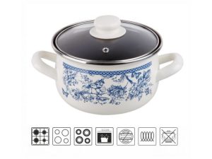 Кастрюля стальная эмалированная, 2.1 л, серия Мон Жардин, PERFECTO LINEA