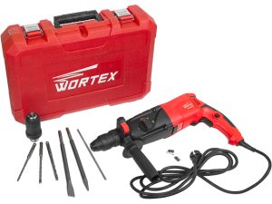 Перфоратор WORTEX RH 2829 F в чем. + (2 зубила, 3 сверла)