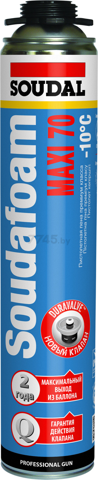 Пена монтажная профессиональная зимняя «Soudal» Soudafoam Maxi 70 (870мл)