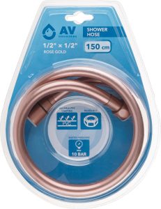 Шланг душевой, PVC, 1/2″ г-г 150 см, розовое золото, AV Engineering