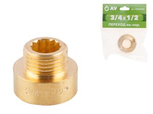 Переход 3/4″ вн. х 1/2″ нар., AV Engineering (инд. упак.)