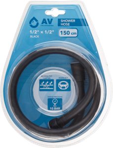 Шланг душевой, PVC, 1/2″ г-г 150 см, чёрный, AV Engineering