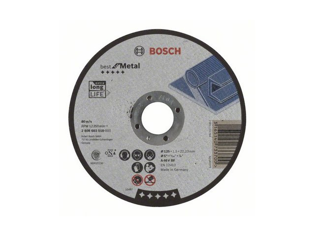 Круг отрезной 125х1.5×22.2 мм для металла Best BOSCH