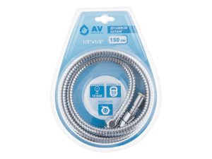 Шланг душевой, SUS/EPDM, 1/2″ г-г 150 см, хром, AV Engineering