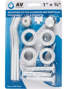 Комплект для монтажа алюминиевых и биметаллических радиаторов 1″ 3/4″, 3-кронштейна, AV Engineering