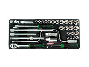 Набор-сет головок 3/8″ 34предм. 6гр. 434х176мм TOPTUL