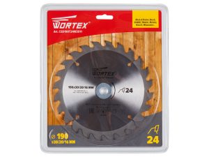 Диск пильный 190х30/20/16 мм 24 зуб. по дереву WORTEX