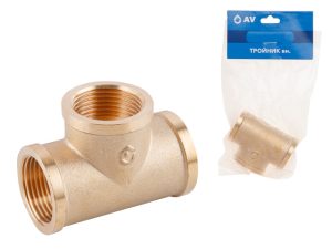 Тройник 3/4″ вн.-вн.-вн., AV Engineering (инд. упак.)