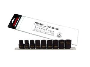 Набор головок 1/2″ 10-19мм для сорв. граней 9предм. на подвесе TOPTUL