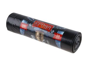 Мешки для мусора, 240 л, 10 шт, «БРОНЯ», черные, РОМАШКА