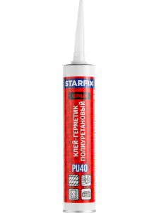 Клей-герметик полиуретановый PU40 STARFIX, черный 300 мл
