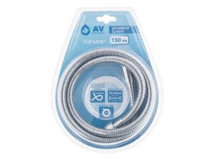 Шланг душевой, SUS/EPDM, 1/2″ г-г 150 см, хром, AV Engineering