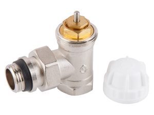 Кран вентильный угловой 1/2″ вн.-нар. для радиатора под термоголову, AV Engineering