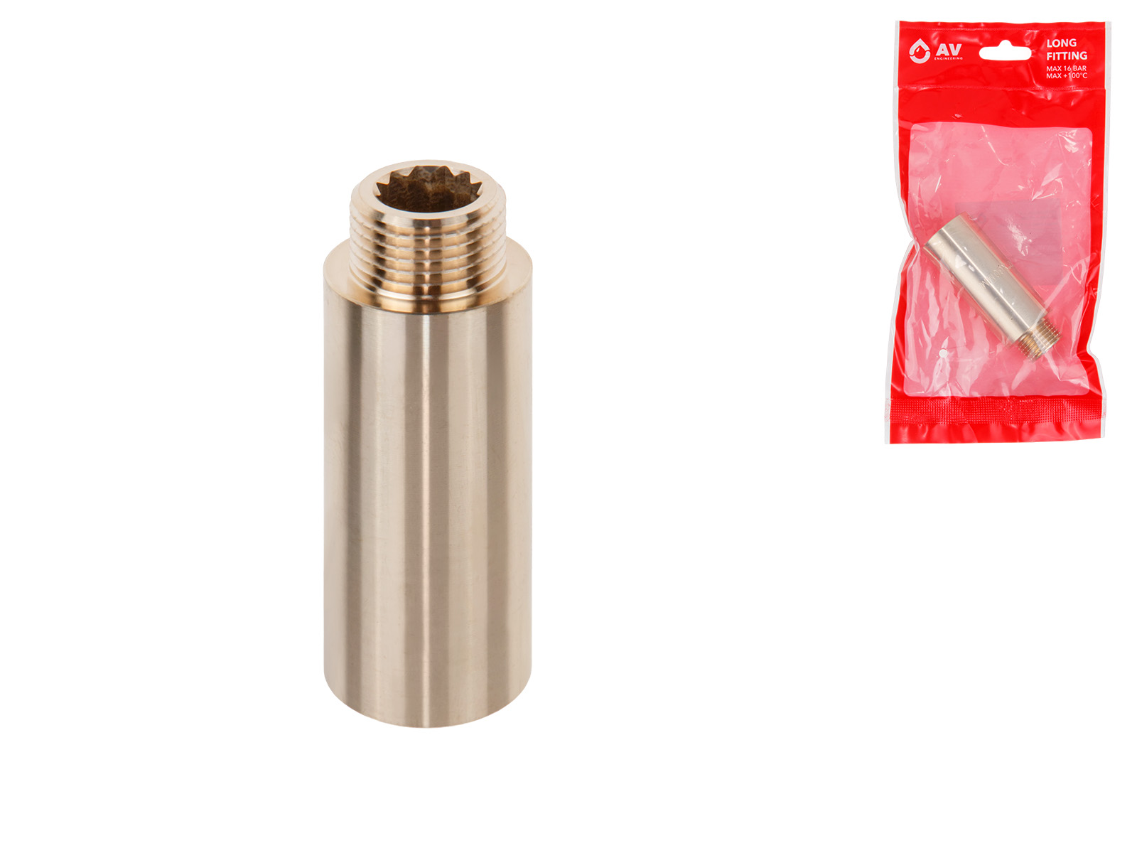 Удлинитель 1/2″ вн.-нар. х 60 мм, AV Engineering (инд. упак.)
