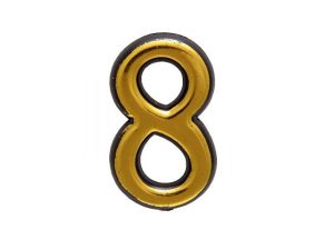 Цифра дверная АЛЛЮР пластик «8» золото