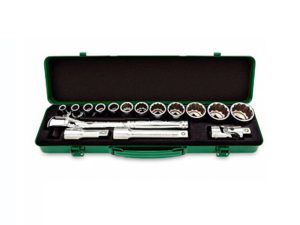 Набор головок 1/2″ 8-32мм 16предм. 12гр. метал.кейс TOPTUL