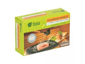 Соляной брикет с травами для бани и сауны с гималайской солью, 1300 г, «Банные штучки»