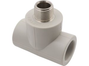 Тройник ПП комб. нар. 20х1/2″, сер. FV Plast