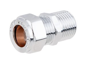 Ниппель 15 х 1/2″ нар. для медных труб ХРОМ, AV Engineering (инд. упак.)