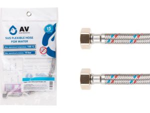 Подводка гибкая, SUS, гайка 1/2″ — гайка 1/2″ 60см AV Engineering