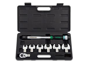 Ключ динамометрич. 10-80 Н/м 1/2″ + рожковые насадки 17-29мм TOPTUL