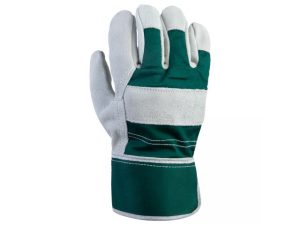 Перчатки спилковые комбинированные, 10/XL, серый/зелёный, Jeta Safety