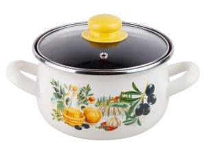 Кастрюля стальная эмалированная, 2.1 л, серия Халкидики, PERFECTO LINEA