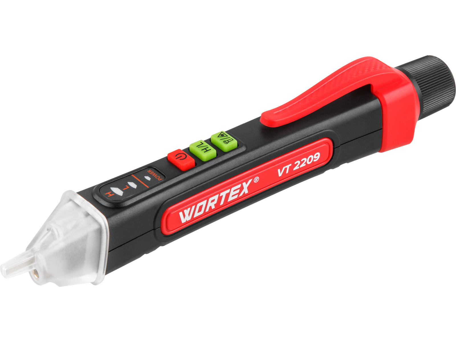 Бесконтактный индикатор напряжения WORTEX VT 2209 12-1000 В, световая и звуковая индикация