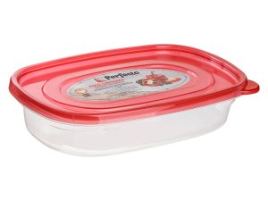 Контейнер пласт. прямоуг. 0,9 л д/пищ. продуктов, с крышкой, PERFECTO LINEA