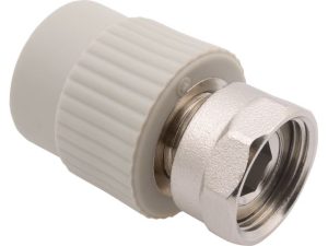 Муфта ПП с накидной гайкой 20×3/4″ сер. FV Plast