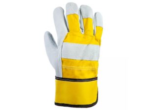 Перчатки спилковые комбинированные, XL, серый/желтый, Jeta Safety