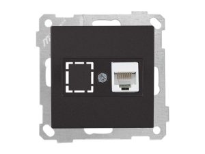 Розетка компьютерная 1xRJ45 (Cat5e, скрытая, без рамки) черная, DARIA, MUTLUSAN