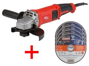 Одноручная углошлифмашина WORTEX AG 1512 E в кор.+ АКЦИЯ! 4 отр. круга GEPARD в подарок!