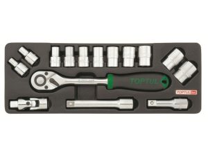 Набор-сет головок 1/2″ 8-24мм 15предм. 6гр. TOPTUL
