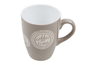 Кружка керамическая, 320 мл, серия Coffee time, светло-серая, PERFECTO LINEA