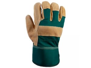 Перчатки спилковые комбинированные, XL, коричневый/зелёный, Jeta Safety