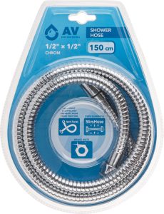 Шланг душевой SUS/EPDM, 1/2″ г-г 150 см, хром, anti-twist, AV Engineering
