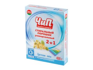 Стиральный порошок «ЧиП» автомат 2-в-1 унив. с кондиционером «Цветение липы»400г