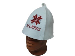 Шапка для бани » Belarus арнамент»  ТМ»Бацькина баня» из войлока