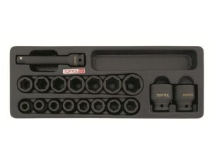 Набор-сет головок ударных 1/2″ 18предм. 6гр. 136х364мм TOPTUL