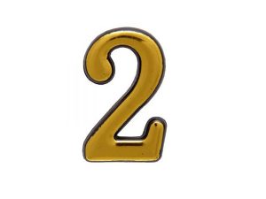 Цифра дверная АЛЛЮР БОЛЬШАЯ пластик «2» золото