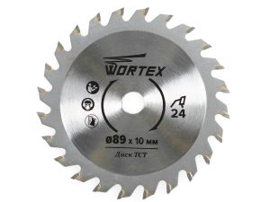 Диск пильный по дереву 89×10 мм 24 зуб. HS S024 W в блистере WORTEX
