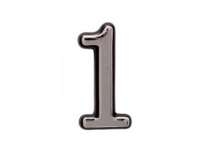 Цифра дверная АЛЛЮР БОЛЬШАЯ пластик «1» хром